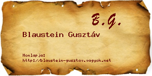 Blaustein Gusztáv névjegykártya